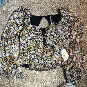 Free People Mabel Printed Floral Blouse